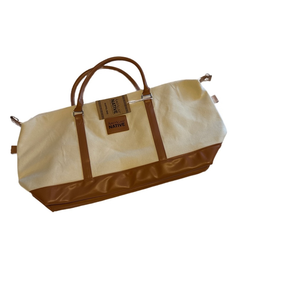 American Native Tan and Cream Duffel Bag